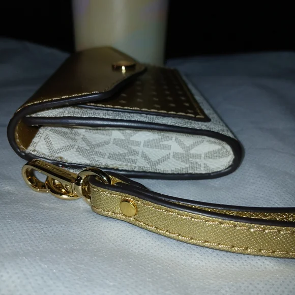Michael Kors Gold and White Wristlet - Picture 6 of 7